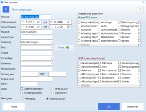 Voorbeeld van het instellen van een uitgebreide transactie filter