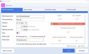 Voorbeeld bankrekening toevoegen